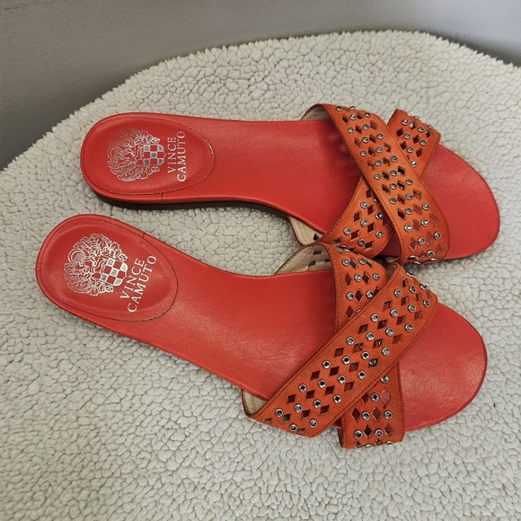 Vince Camuto Women's Orange Studded Sandals - Picture 3 of 15